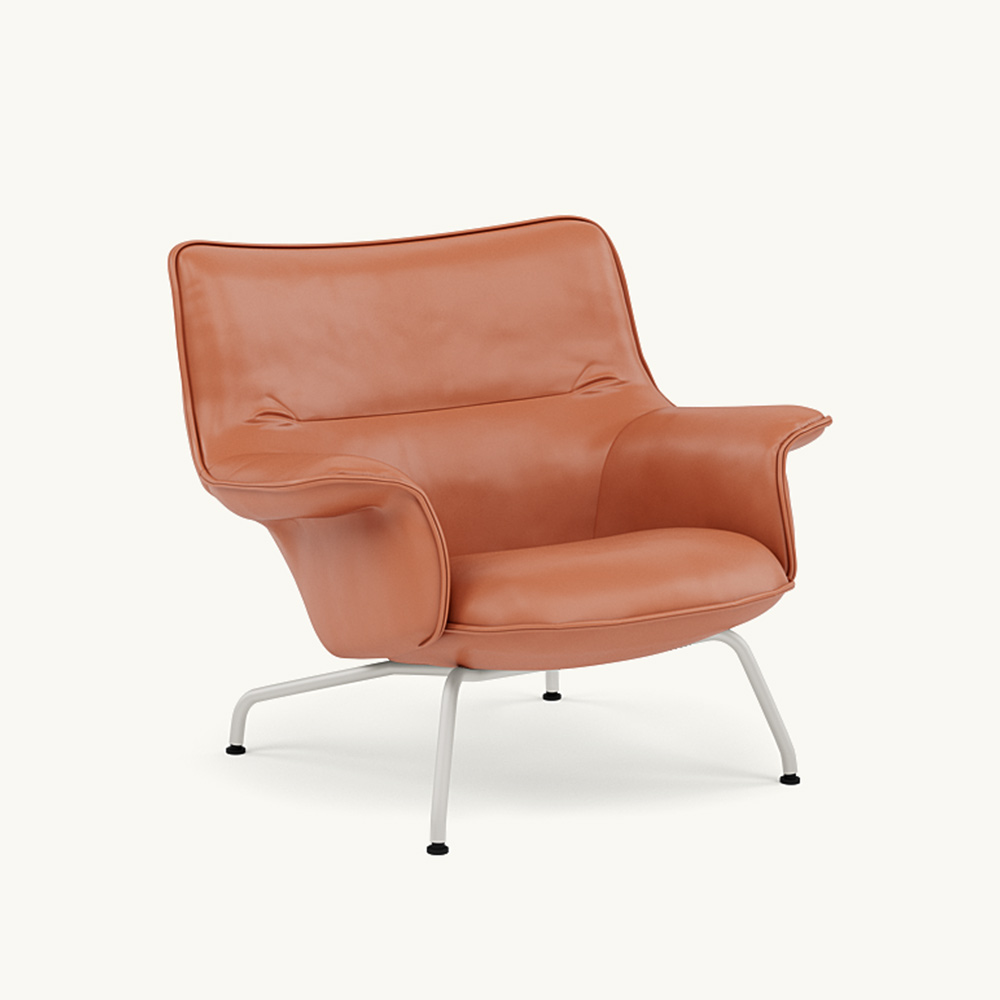 DOZE LOUNGE CHAIR LOW BACK Leather/TUBE BASE Grey / muuto（ムート） / ラウンジチェア / MUT10287ORN_ma.jpg