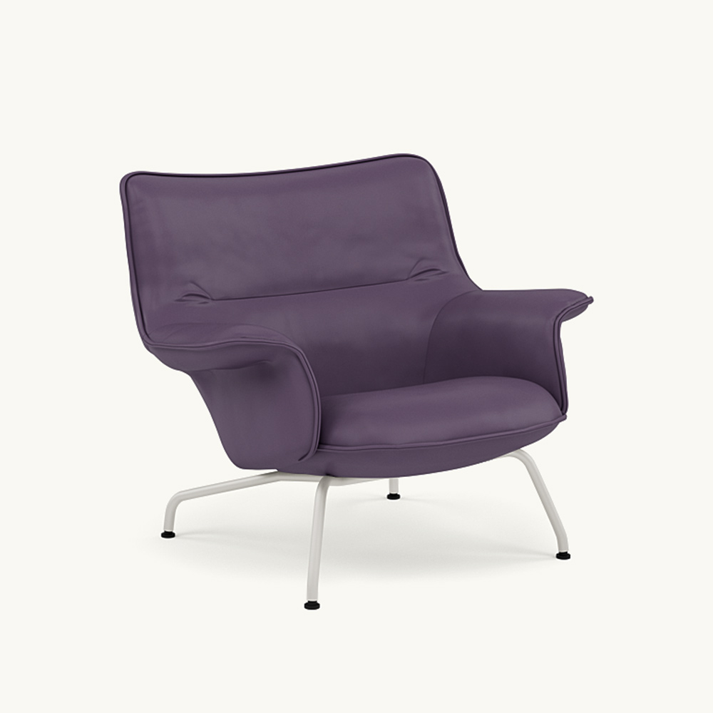 DOZE LOUNGE CHAIR LOW BACK Leather/TUBE BASE Grey / muuto（ムート） / ラウンジチェア / MUT10287PPL_ma.jpg