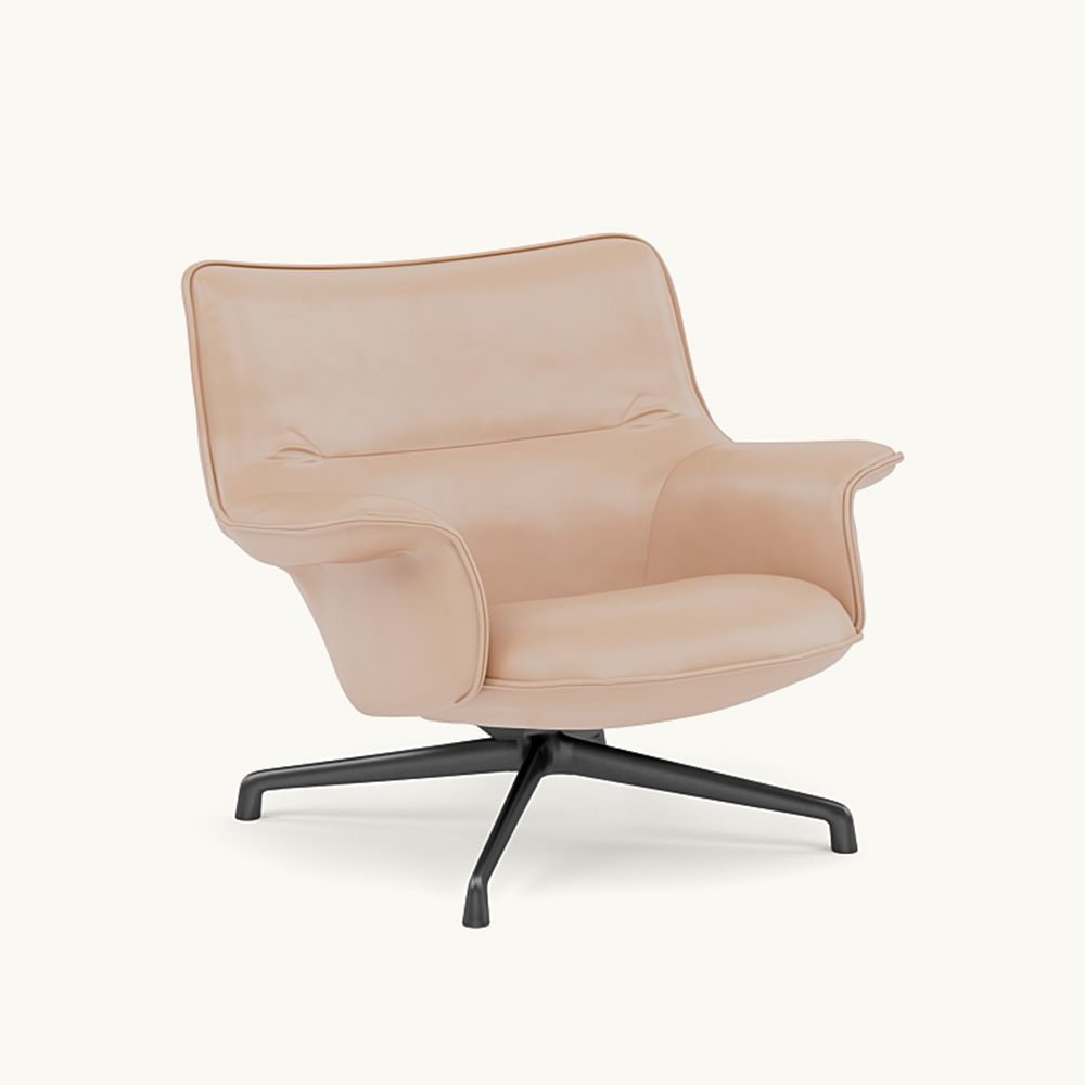 DOZE LOUNGE CHAIR LOW BACK Leather/SWIVEL BASE Anthracite Black / muuto（ムート） / ラウンジチェア / MUT10290BEG_ma.jpg