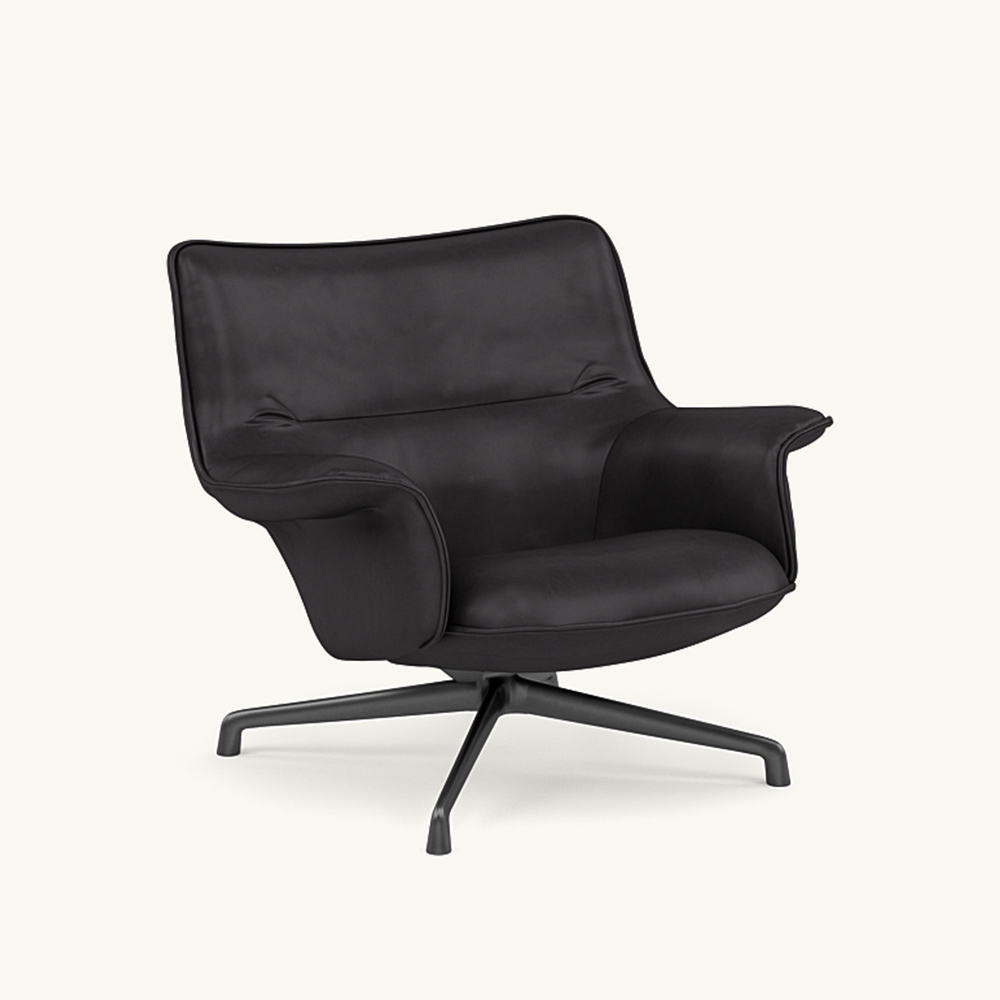 DOZE LOUNGE CHAIR LOW BACK Leather/SWIVEL BASE Anthracite Black / muuto（ムート） / ラウンジチェア / MUT10290BLK_ma.jpg