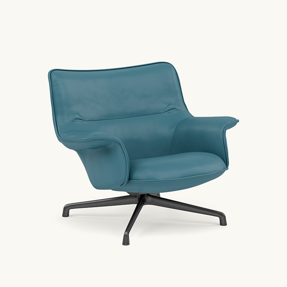 DOZE LOUNGE CHAIR LOW BACK Leather/SWIVEL BASE Anthracite Black / muuto（ムート） / ラウンジチェア / MUT10290BLU_ma.jpg