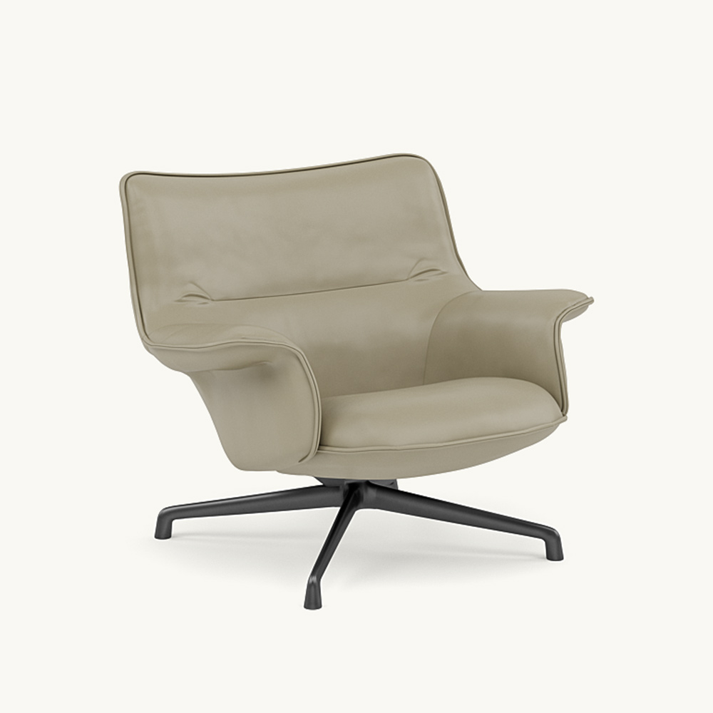 DOZE LOUNGE CHAIR LOW BACK Leather/SWIVEL BASE Anthracite Black / muuto（ムート） / ラウンジチェア / MUT10290DBR_ma.jpg