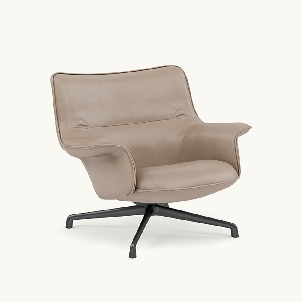 DOZE LOUNGE CHAIR LOW BACK Leather/SWIVEL BASE Anthracite Black / muuto（ムート） / ラウンジチェア / MUT10290LBR_ma.jpg