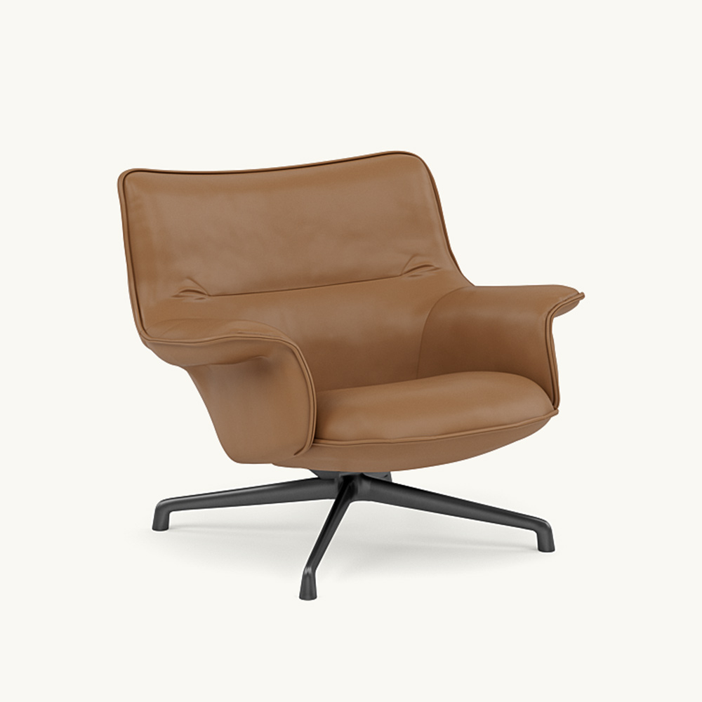 DOZE LOUNGE CHAIR LOW BACK Leather/SWIVEL BASE Anthracite Black / muuto（ムート） / ラウンジチェア / MUT10290MBR_ma.jpg