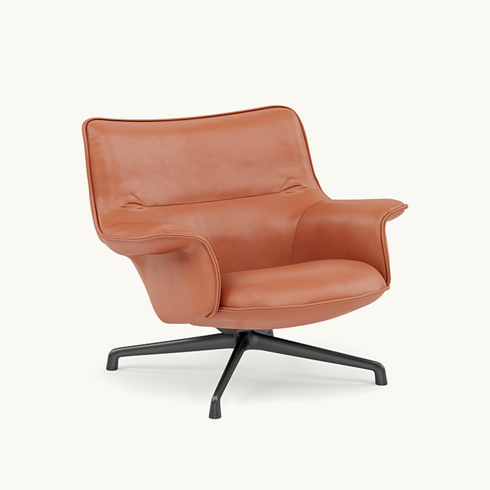 DOZE LOUNGE CHAIR LOW BACK Leather/SWIVEL BASE Anthracite Black / muuto（ムート） / ラウンジチェア / MUT10290ORN_ma.jpg