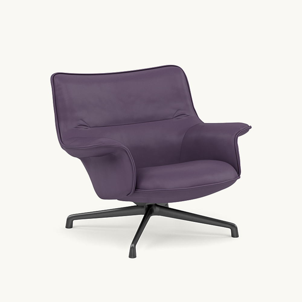 DOZE LOUNGE CHAIR LOW BACK Leather/SWIVEL BASE Anthracite Black / muuto（ムート） / ラウンジチェア / MUT10290PPL_ma.jpg