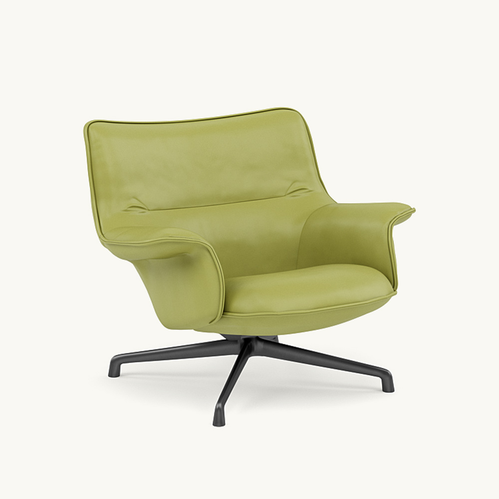 DOZE LOUNGE CHAIR LOW BACK Leather/SWIVEL BASE Anthracite Black / muuto（ムート） / ラウンジチェア / MUT10290YEL_ma.jpg