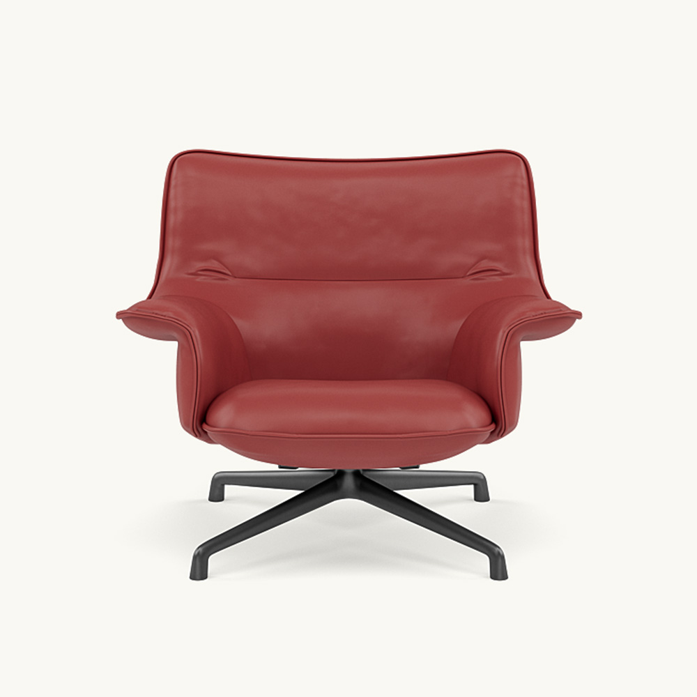 DOZE LOUNGE CHAIR LOW BACK Leather/SWIVEL BASE Anthracite Black / muuto（ムート） / ラウンジチェア / MUT10290_dt_01.jpg