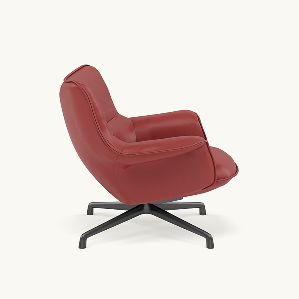 DOZE LOUNGE CHAIR LOW BACK Leather/SWIVEL BASE Anthracite Black / muuto（ムート） / ラウンジチェア / MUT10290_dt_02.jpg