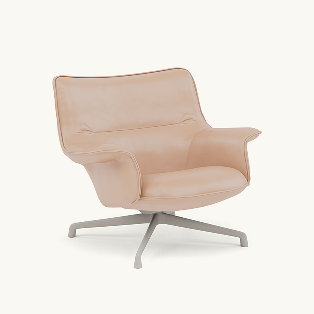 DOZE LOUNGE CHAIR LOW BACK Leather/SWIVEL BASE Grey / muuto（ムート） / ラウンジチェア / MUT10291BEG_ma.jpg