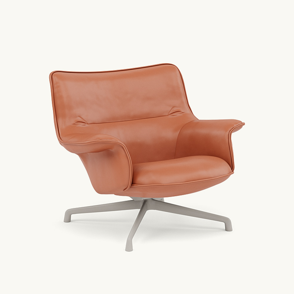 DOZE LOUNGE CHAIR LOW BACK Leather/SWIVEL BASE Grey / muuto（ムート） / ラウンジチェア / MUT10291ORN_ma.jpg