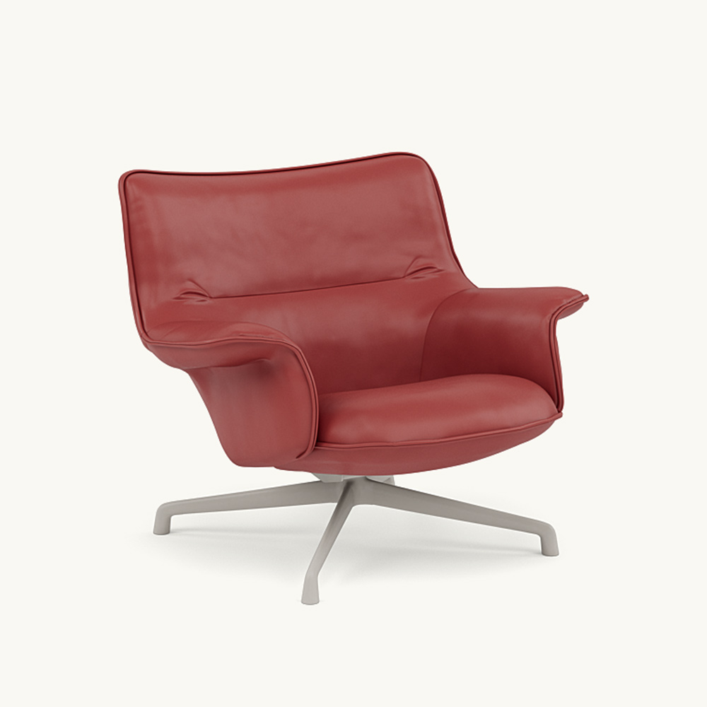 DOZE LOUNGE CHAIR LOW BACK Leather/SWIVEL BASE Grey / muuto（ムート） / ラウンジチェア / MUT10291RED_ma.jpg