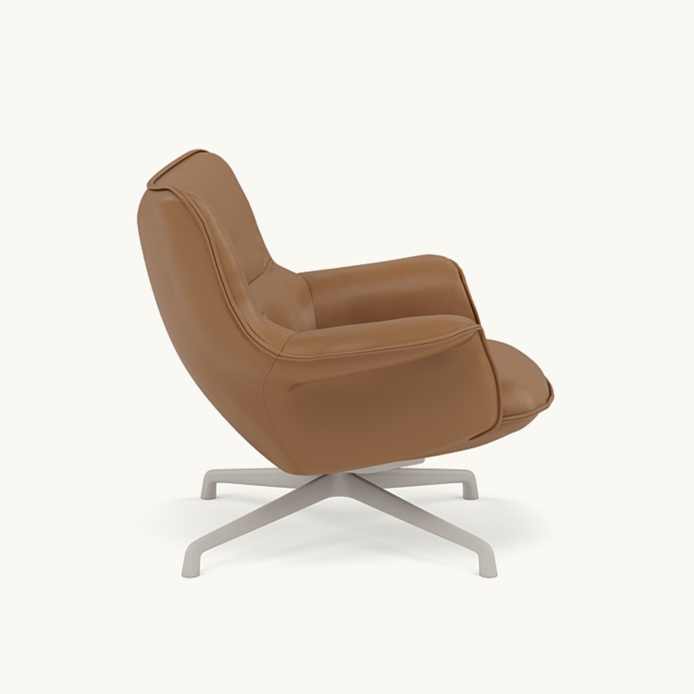 DOZE LOUNGE CHAIR LOW BACK Leather/SWIVEL BASE Grey / muuto（ムート） / ラウンジチェア / MUT10291_dt_02.jpg