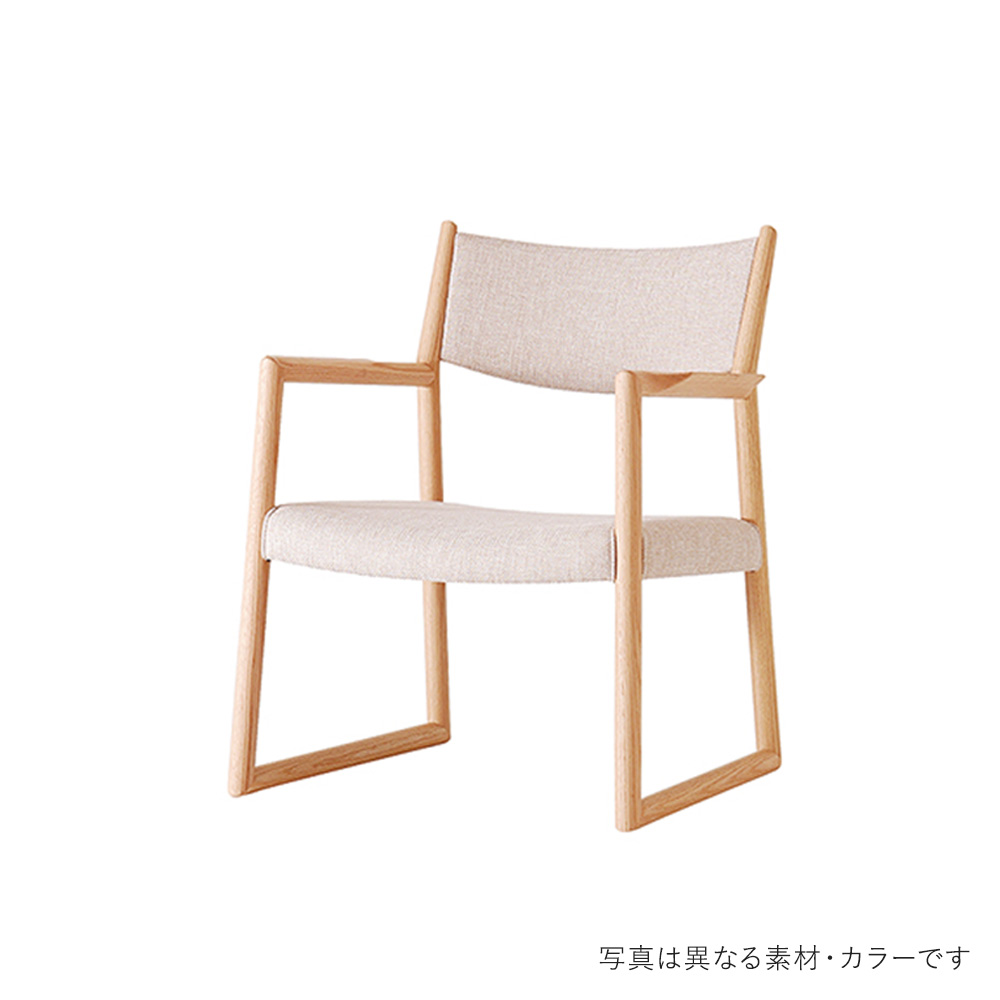 日進木工 SLOW Natural Brown LLDアームチェア NBC-410R レッドオーク TER 張り込み SH350 / 日進木工（ニッシンモッコウ） / ダイニングチェア / NIS10223DBR_ma.jpg