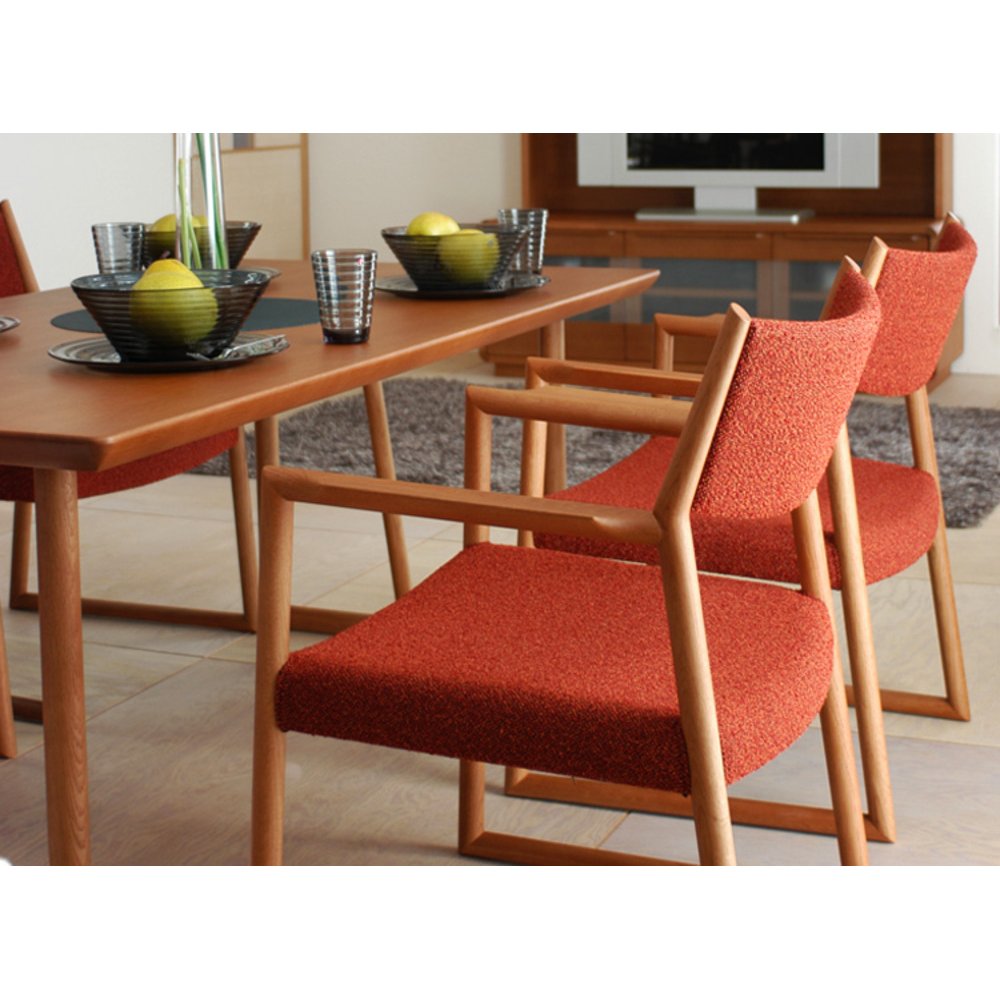 日進木工 SLOW Natural Brown ダイニングアームチェア NBC-509R レッドオーク TER 張り込み SH420 / 日進木工（ニッシンモッコウ） / ダイニングチェア / NIS10231_dt_08.jpg