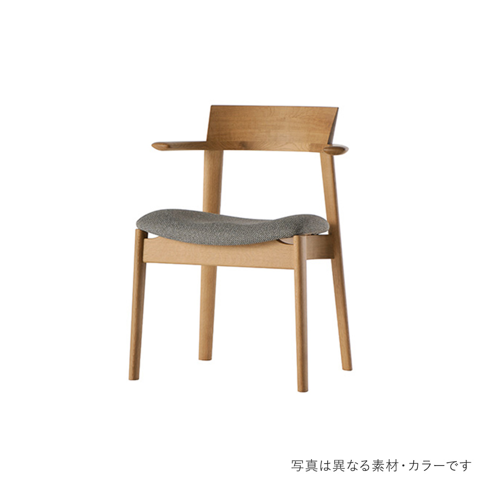 Sof セミアームチェア張座 SOC-833-R MBK_日進木工 / 日進木工（ニッシンモッコウ） / ダイニングチェア / NIS10253BEG_ma.jpg