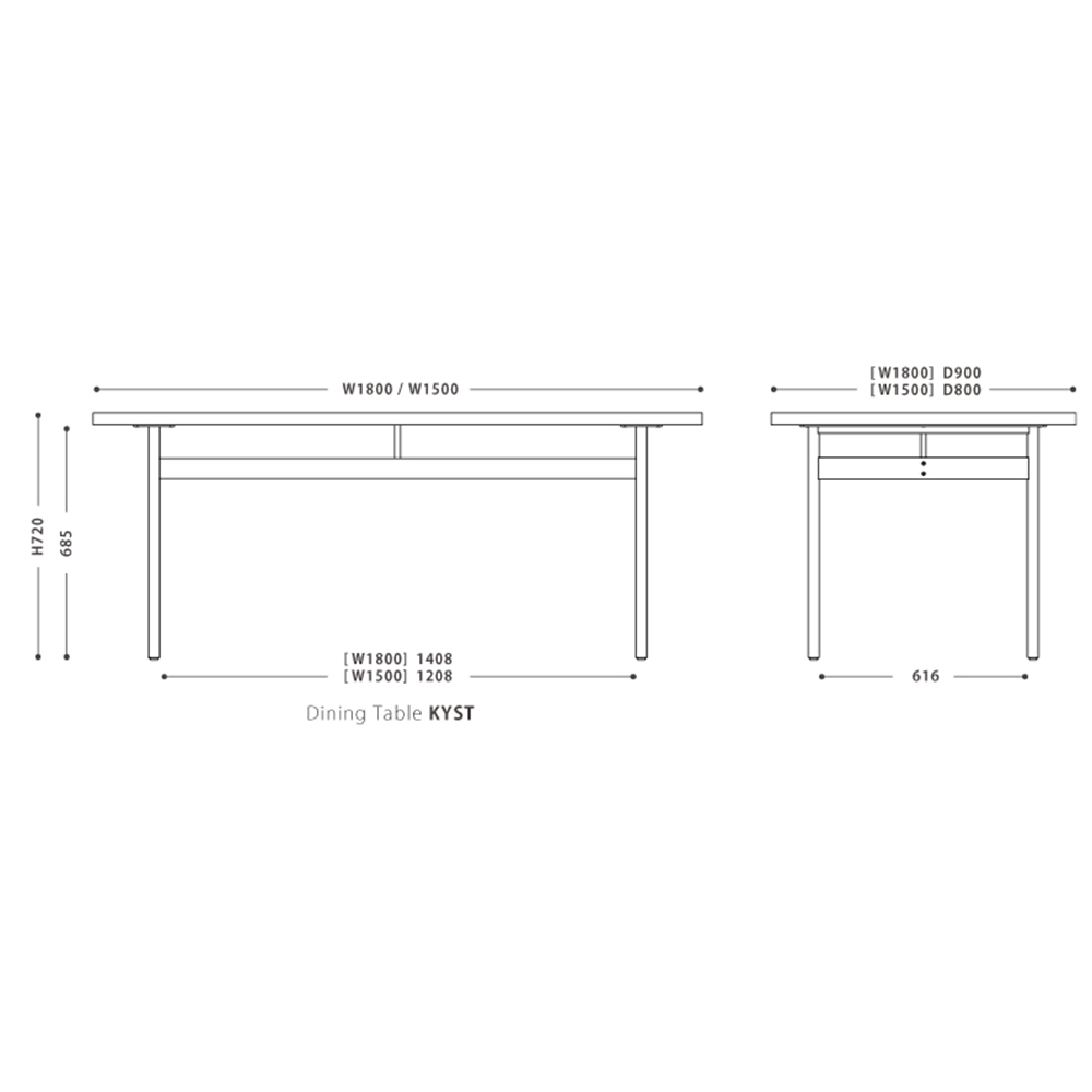 Dining Table KYST 150 / NOWHERE LIKE HOME（ノーウェアライクホーム） / ダイニングテーブル / NLH10158_dt_13.jpg