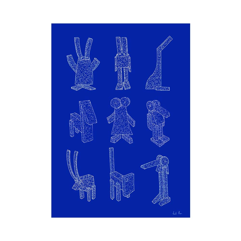 Offcut Animals 70×100cm / Paper Collective（ペーパーコレクティブ） / フォトフレーム・ポスター・ポスターフレーム / PPC10259BLU_ma.jpg