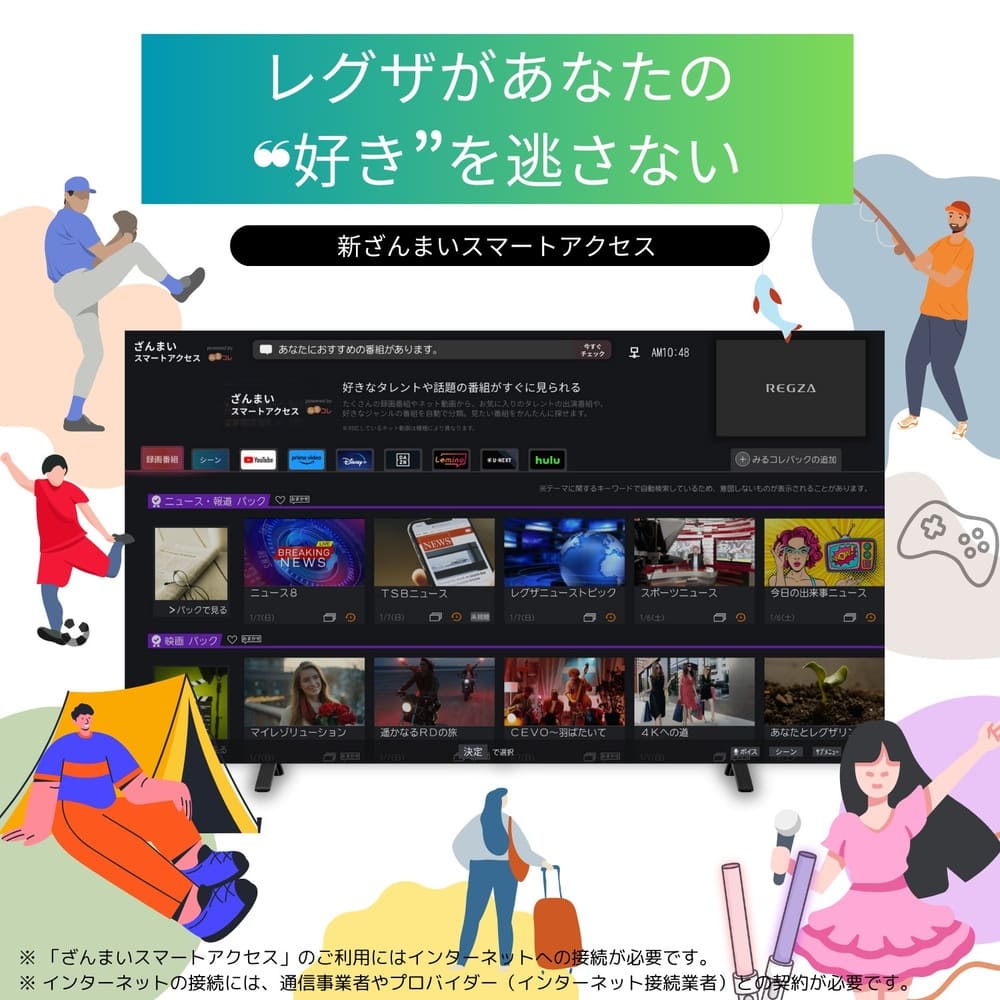 REGZA 55インチ タイムシフトマシン搭載4K Mini LED液晶レグザ 55Z870N / REGZA（レグザ） / テレビ本体・チューナー / RGZ10030_dt_08.jpg