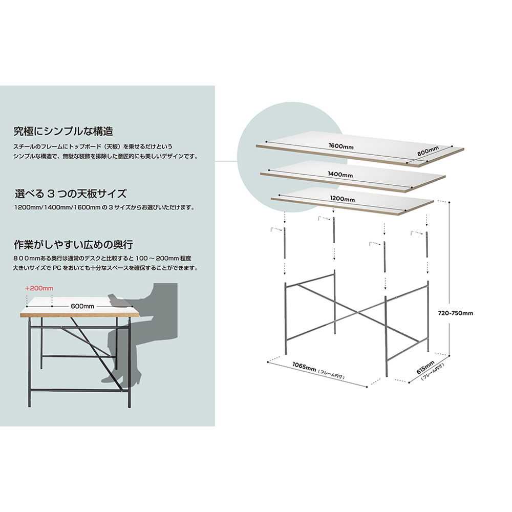 RICHARD LAMPERT Eiermann Table W1400 White / RICHARD LAMPERT（リチャードランパート） / デスク・PCデスク / RLT10015_dt_30.jpg