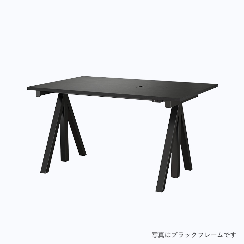昇降式 Works Desk 120×78  天板ブラック String Furniture / String Furniture（ストリング ファニチャー） / 昇降デスク / SRF10010WHT_ma.jpg