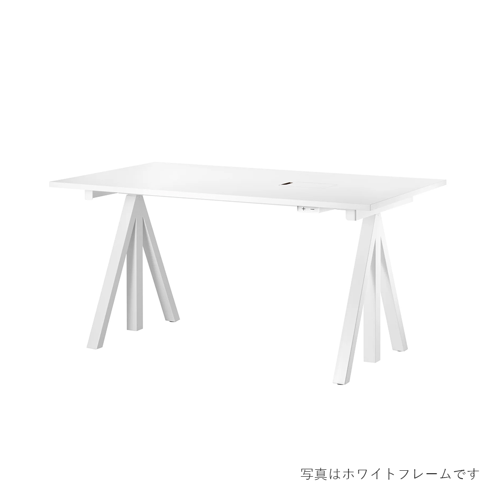 昇降式 Works Desk 140×78  天板ホワイトラミネート String Furniture / String Furniture（ストリング ファニチャー） / 昇降デスク / SRF10012BLK_ma.jpg