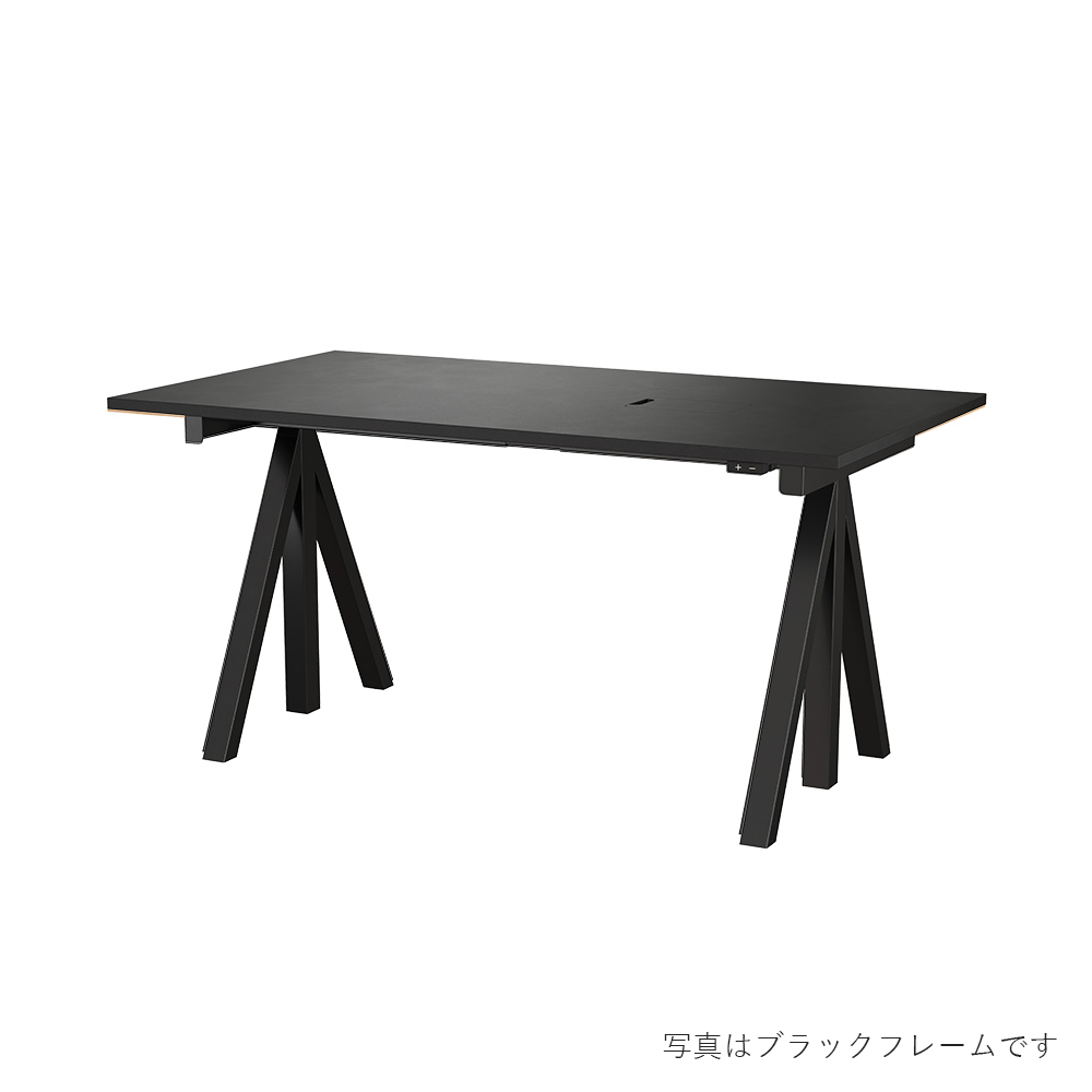 昇降式 Works Desk 140×78  天板ブラック String Furniture / String Furniture（ストリング ファニチャー） / 昇降デスク / SRF10013WHT_ma.jpg