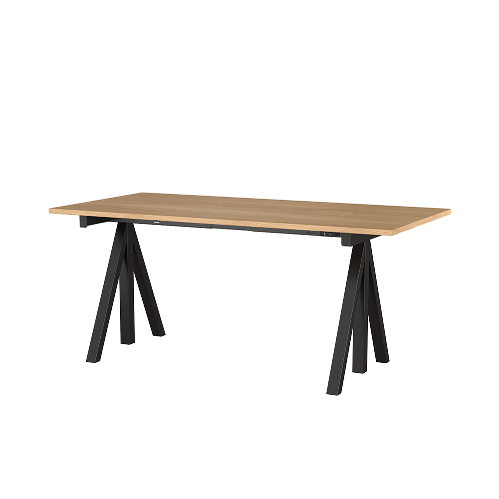 昇降式 Works Desk 160×78  天板オーク String Furniture / String Furniture（ストリング ファニチャー） / 昇降デスク / SRF10014BLK_ma.jpg