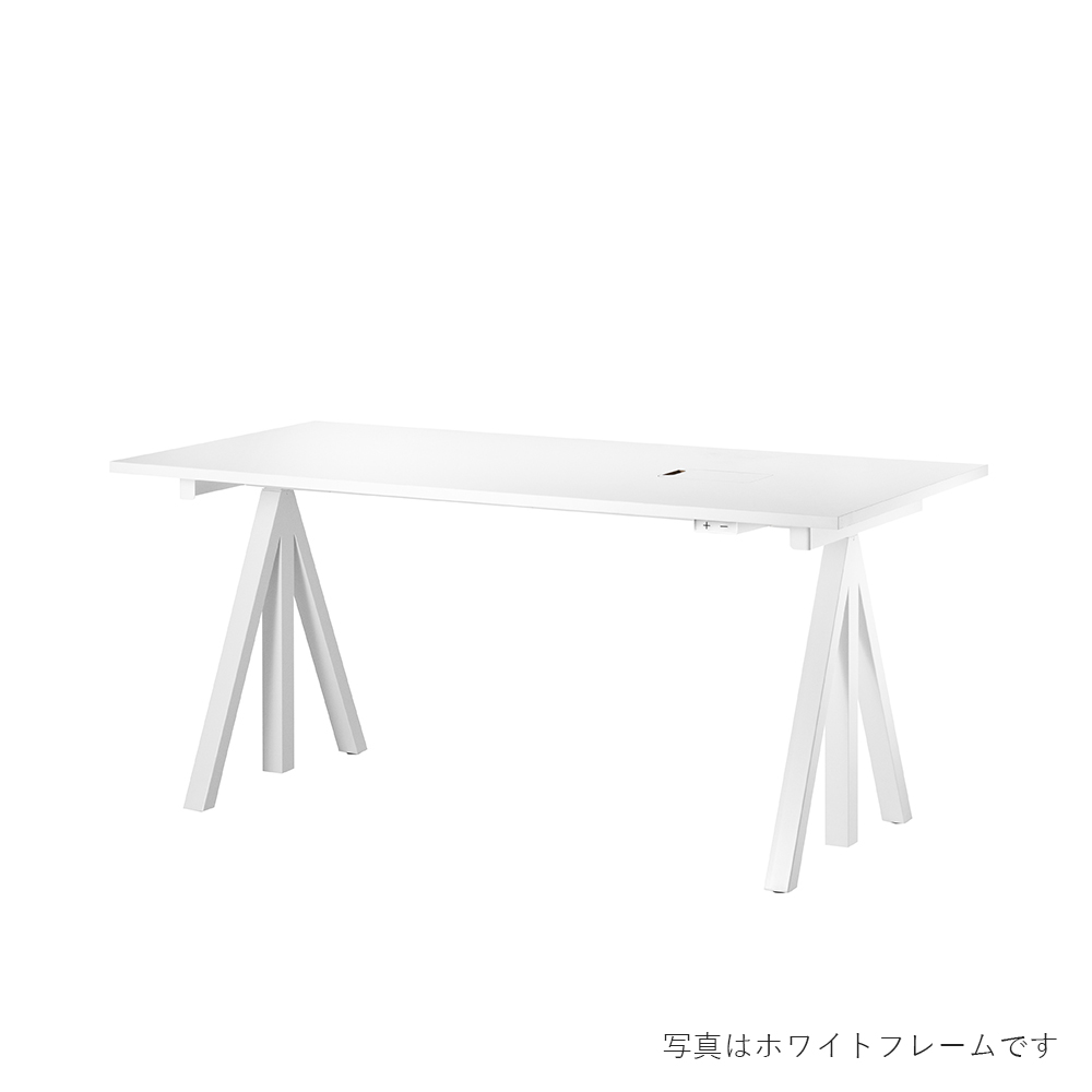 昇降式 Works Desk 160×78  天板ホワイトラミネート String Furniture / String Furniture（ストリング ファニチャー） / 昇降デスク / SRF10015BLK_ma.jpg