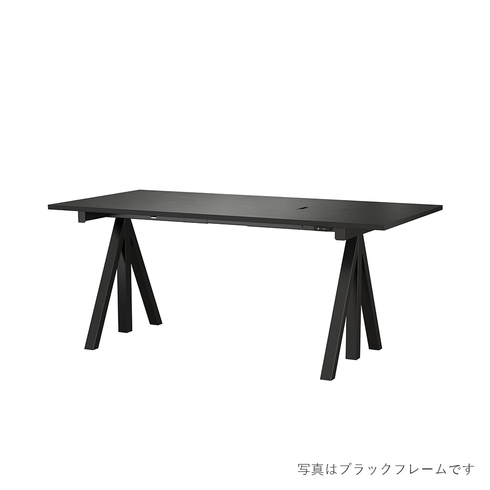 昇降式 Works Desk 160×78  天板ブラック String Furniture / String Furniture（ストリング ファニチャー） / 昇降デスク / SRF10016WHT_ma.jpg