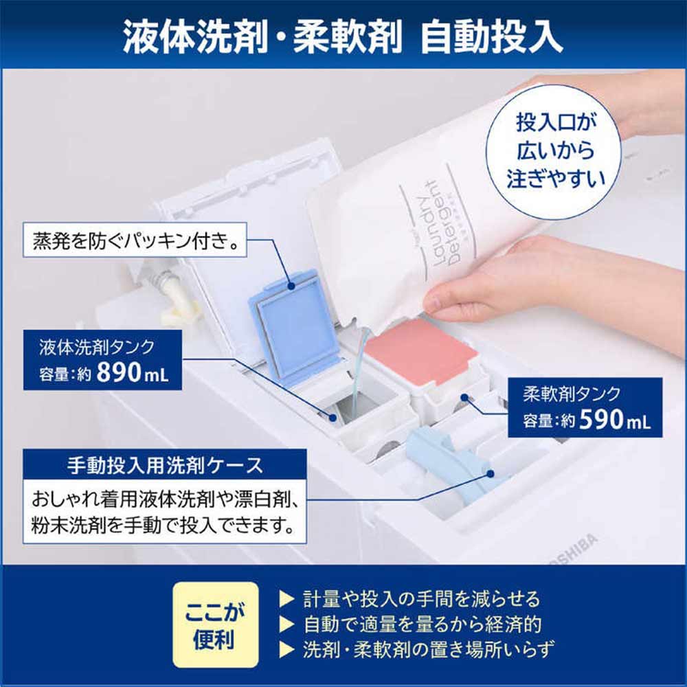 TOSHIBA ZABOON ドラム式洗濯乾燥機 12kg TW-127XP4L (左開き) / TOSHIBA（トウシバ） / 洗濯機 / TSB10150_dt_14.jpg