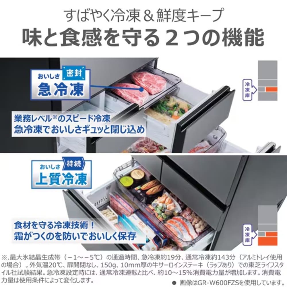 TOSHIBA VEGETA 452L 5ドア冷蔵庫 GRｰY450GT (右開き) / TOSHIBA（トウシバ） / 冷蔵庫・冷凍庫 / TSB10177_dt_12.jpg