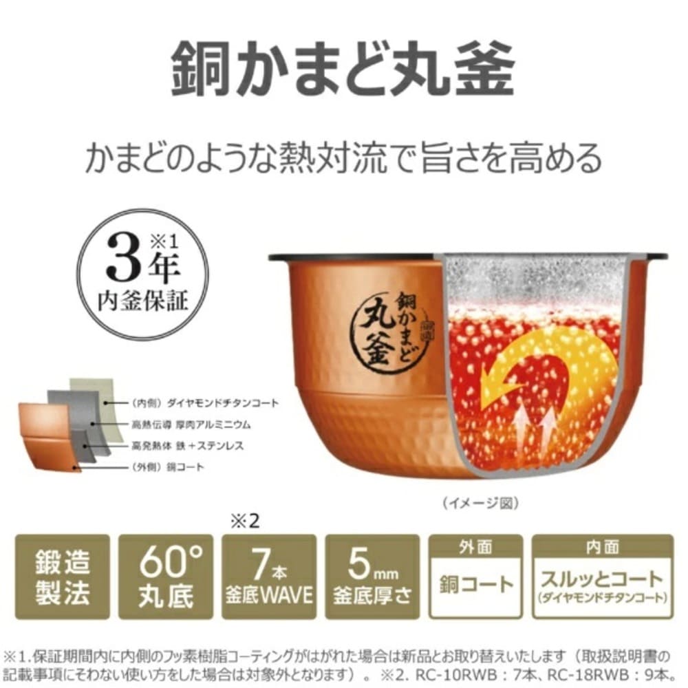 TOSHIBA 炎匠炊き 真空IH炊飯器 5.5合炊き RC-10RWB / TOSHIBA（トウシバ） / 炊飯器 / TSB10193_dt_01.jpg