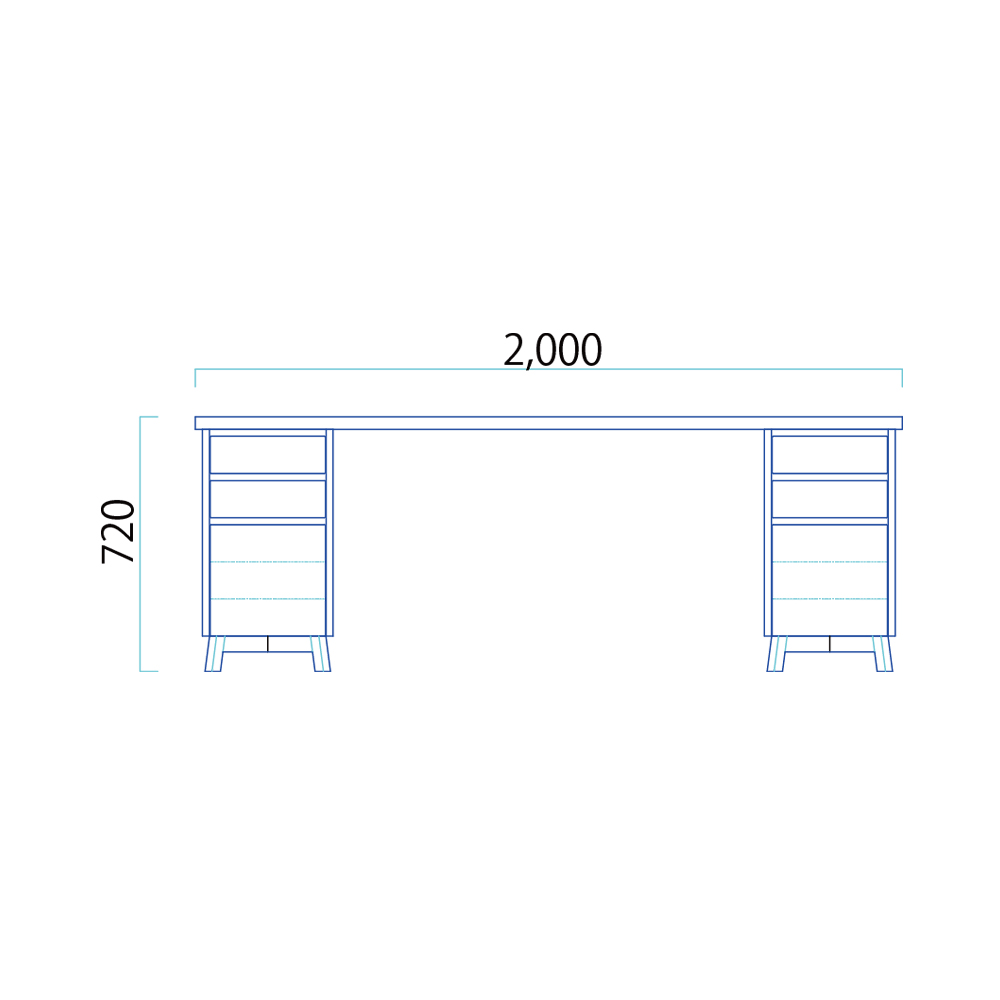 Solid Desk 両袖タイプ 2000 / 大雪木工（タイセツモッコウ） / デスク・PCデスク / TSM10071_dt_02.jpg
