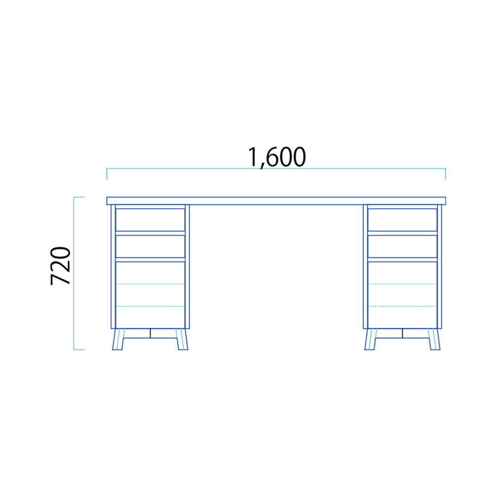 Solid Desk 両袖タイプ 1600 / 大雪木工（タイセツモッコウ） / デスク・PCデスク / TSM10075_dt_02.jpg
