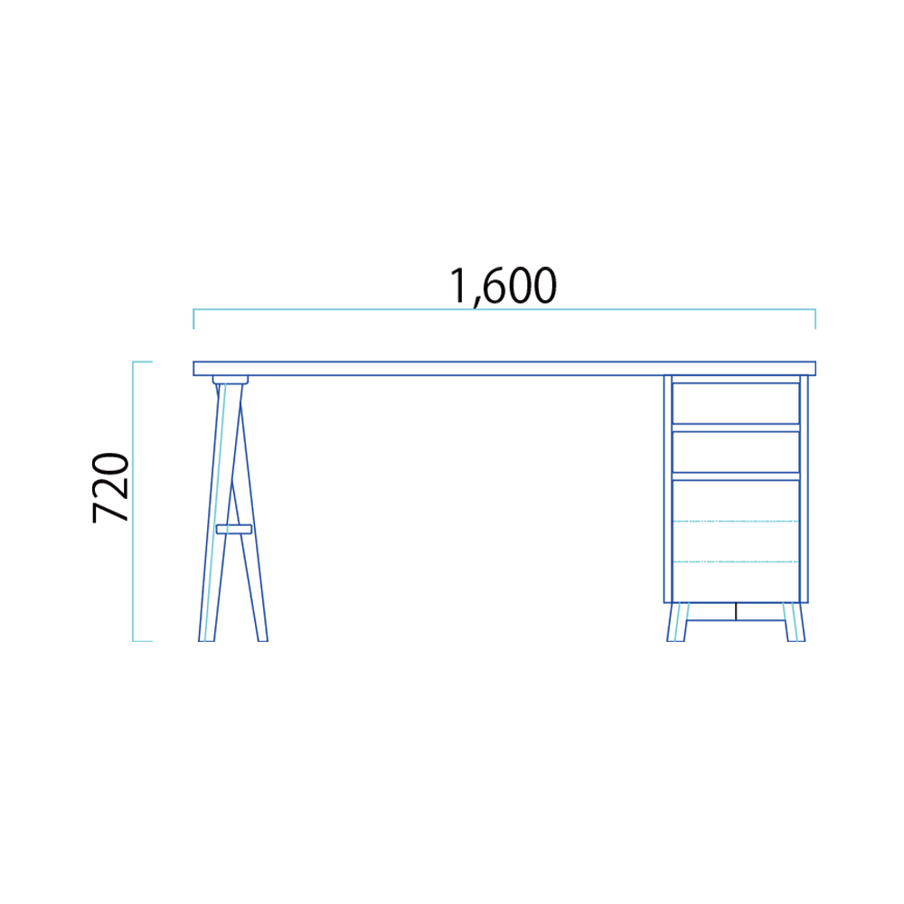 Solid Desk 片袖タイプ 1600 / 大雪木工（タイセツモッコウ） / デスク・PCデスク / TSM10076_dt_02.jpg