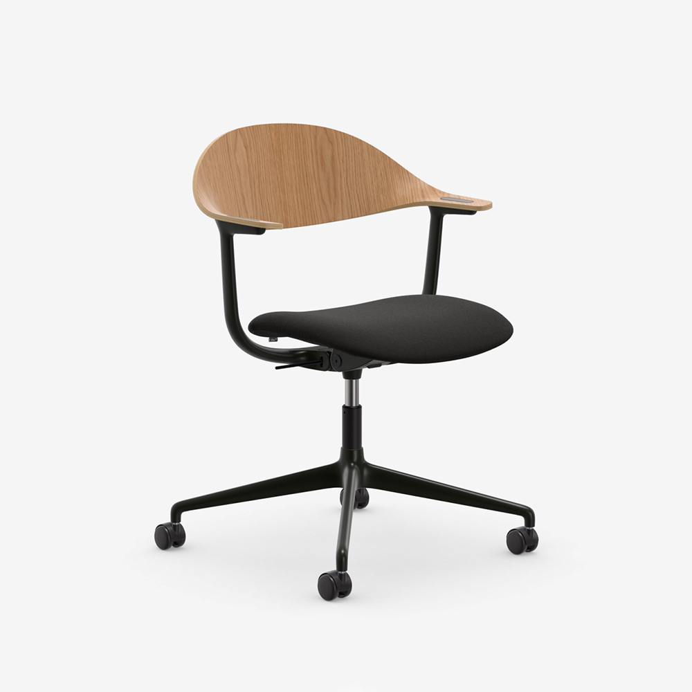 Mynt plywood Fabric 4 star base castors deep black / Vitra（ヴィトラ） / ダイニングチェア / VTR10307BLK_ma.jpg
