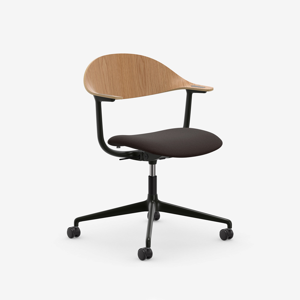 Mynt plywood Fabric 4 star base castors deep black / Vitra（ヴィトラ） / ダイニングチェア / VTR10307DBR_ma.jpg