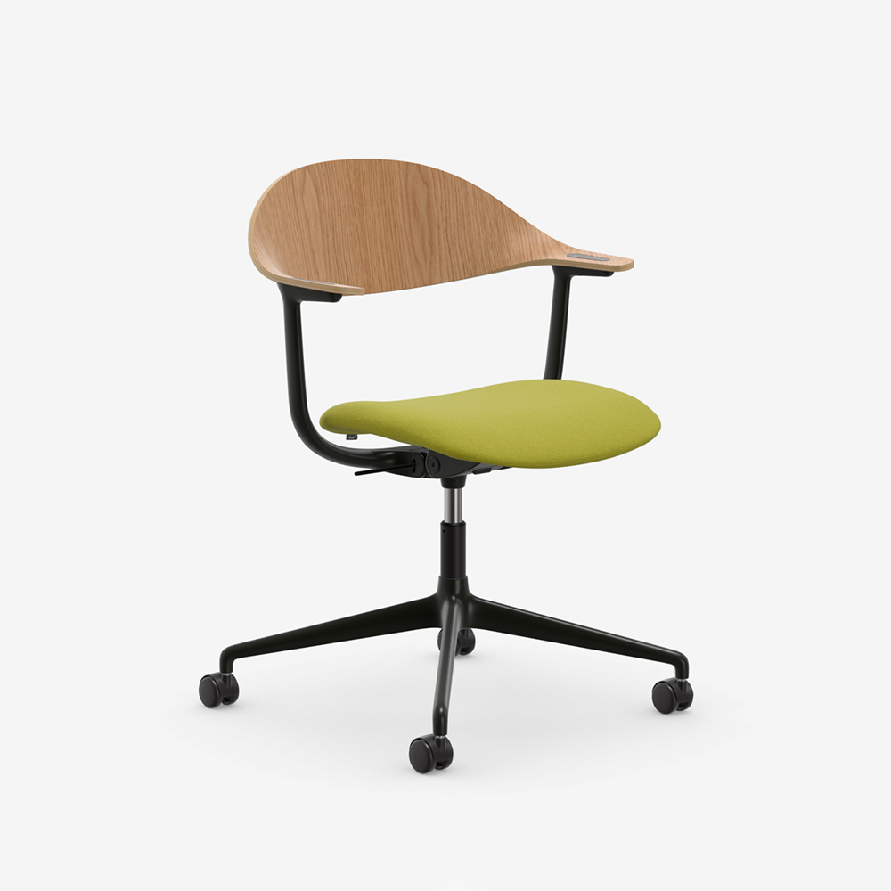 Mynt plywood Fabric 4 star base castors deep black / Vitra（ヴィトラ） / ダイニングチェア / VTR10307YEL_ma.jpg