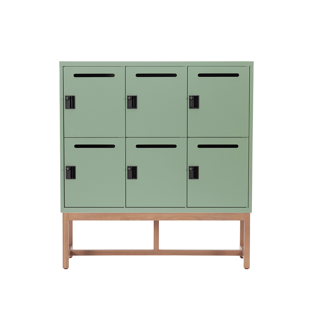 Work Plus FLEX-WIZ STORAGE 6DOOR Olive ＋ LEG 1170 Oak wood / Work Plus（ワークプラス） / オフィスロッカー・オフィス書庫・オフィスラック / WKP10040_dt_01.jpg