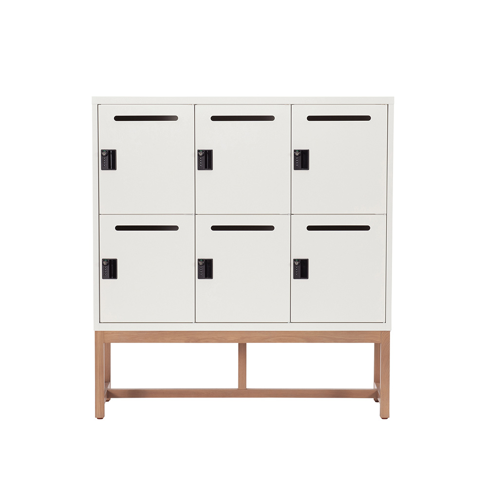 Work Plus FLEX-WIZ STORAGE 6DOOR White ＋ LEG 1170 Oak wood / Work Plus（ワークプラス） / オフィスロッカー・オフィス書庫・オフィスラック / WKP10043_dt_01.jpg