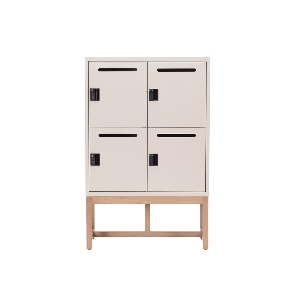 Work Plus FLEX-WIZ STORAGE 4DOOR Greige ＋ LEG 790 Oak wood / Work Plus（ワークプラス） / オフィスロッカー・オフィス書庫・オフィスラック / WKP10045_dt_01.jpg