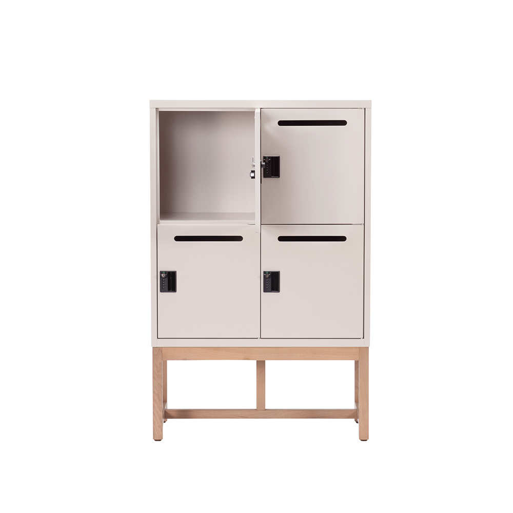 Work Plus FLEX-WIZ STORAGE 4DOOR Greige ＋ LEG 790 Oak wood / Work Plus（ワークプラス） / オフィスロッカー・オフィス書庫・オフィスラック / WKP10045_dt_04.jpg