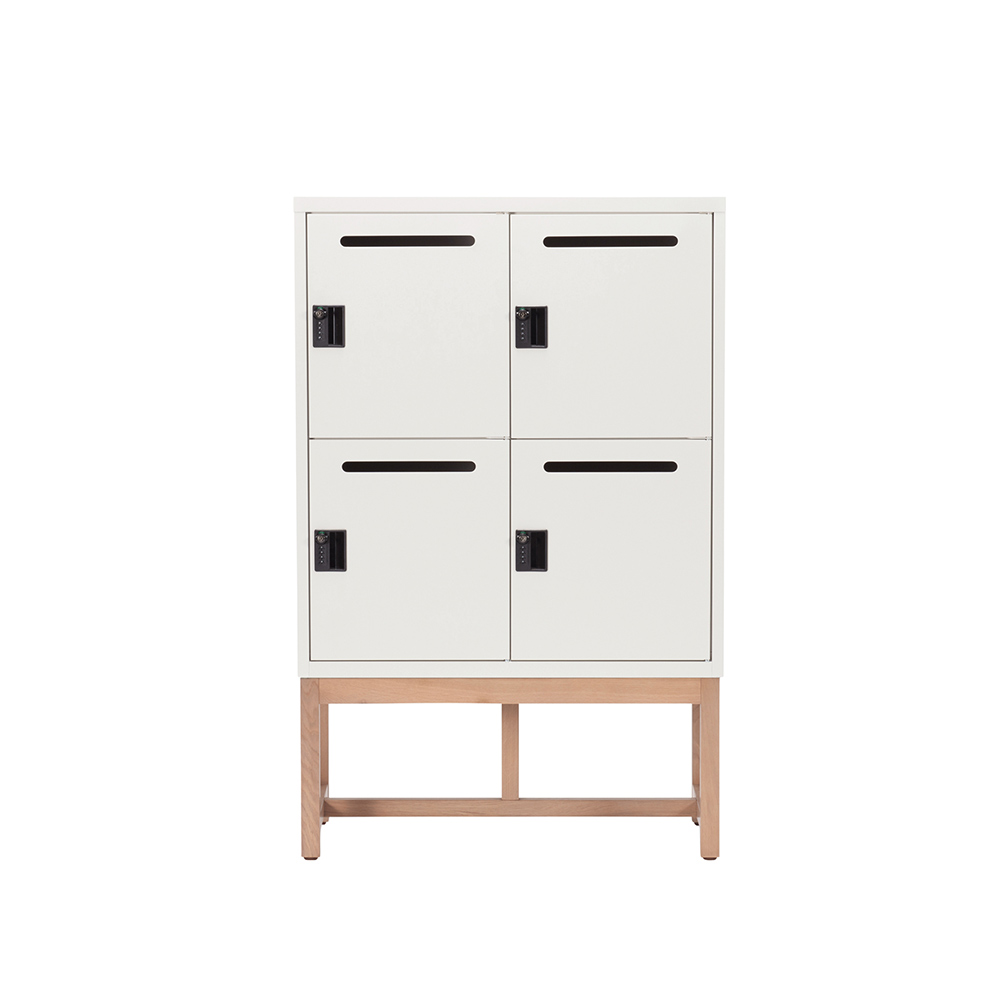 Work Plus FLEX-WIZ STORAGE 4DOOR White ＋ LEG 790 Oak wood / Work Plus（ワークプラス） / オフィスロッカー・オフィス書庫・オフィスラック / WKP10047_dt_01.jpg
