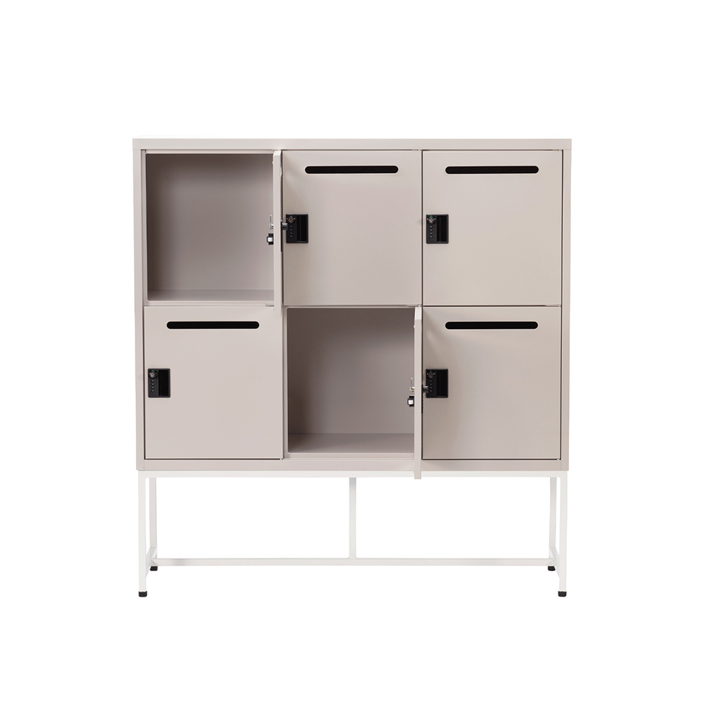 Work Plus FLEX-WIZ STORAGE 6DOOR Greige ＋ LEG 1170 / Work Plus（ワークプラス） / オフィスロッカー・オフィス書庫・オフィスラック / WKP10100_dt_08.jpg