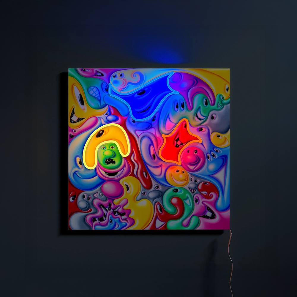 FACES IN PLACES X KENNY SCHARF_Yellowpop LEDネオンサイン / Yellowpop（イエローポップ） / スタンドライト・フロアライト・フロアスタンド / YEP10009_dt_01.jpg