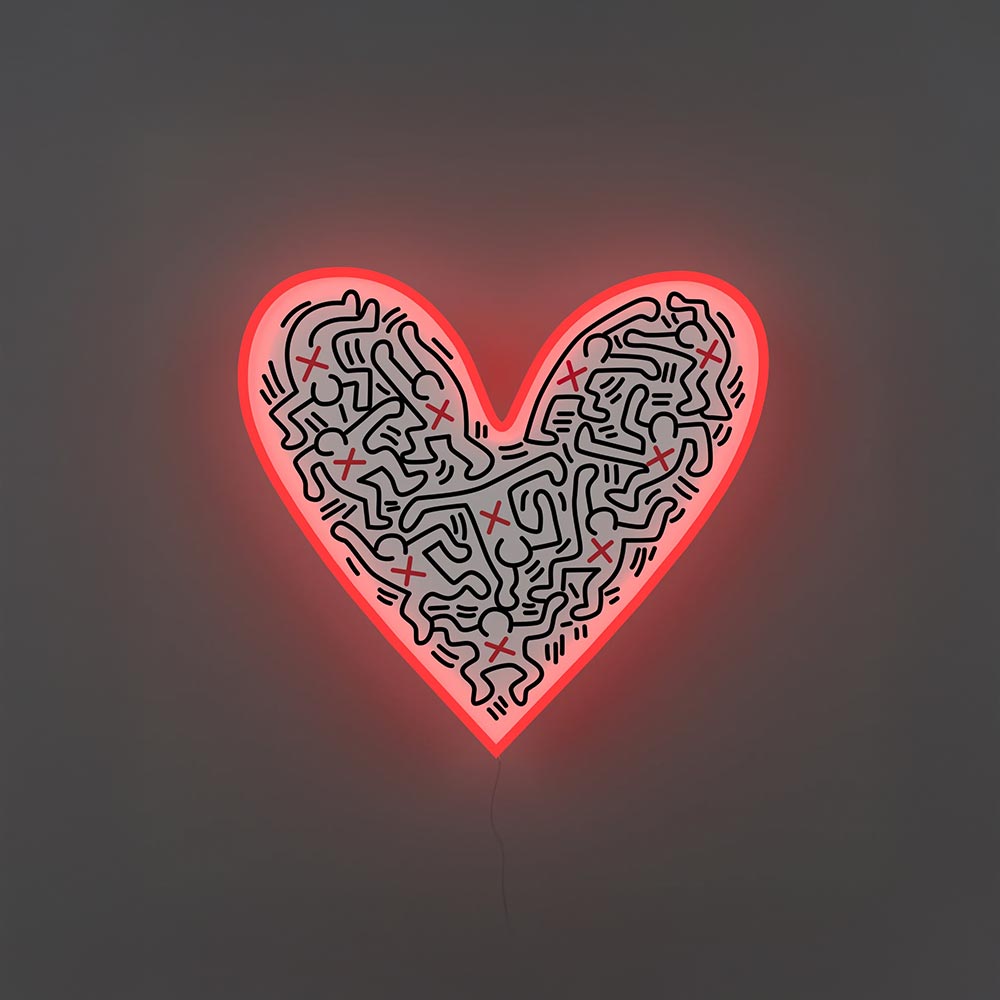 Keith Haring Dance Love Heart_Yellowpop LEDネオンサイン / Yellowpop（イエローポップ） / スタンドライト・フロアライト・フロアスタンド / YEP10023_dt_01.jpg