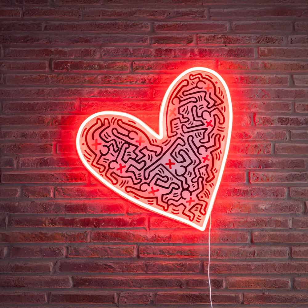 Keith Haring Dance Love Heart_Yellowpop LEDネオンサイン / Yellowpop（イエローポップ） / スタンドライト・フロアライト・フロアスタンド / YEP10023_dt_02.jpg