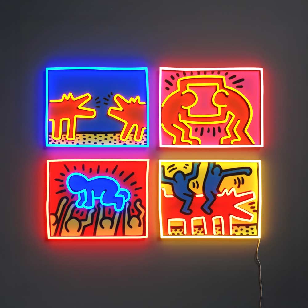 Keith Haring Mix Colored_Yellowpop LEDネオンサイン / Yellowpop（イエローポップ） / スタンドライト・フロアライト・フロアスタンド / YEP10026_dt_01.jpg