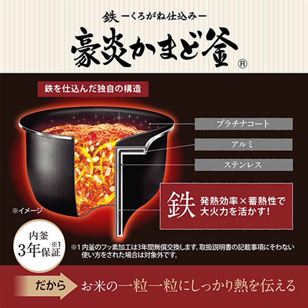 ZOJIRUSHI 極め炊き 圧力IH炊飯ジャー 5.5合炊き NW-WA10 / ZOJIRUSHI（ゾウジルシ） / 炊飯器 / ZJS10034_dt_02.jpg